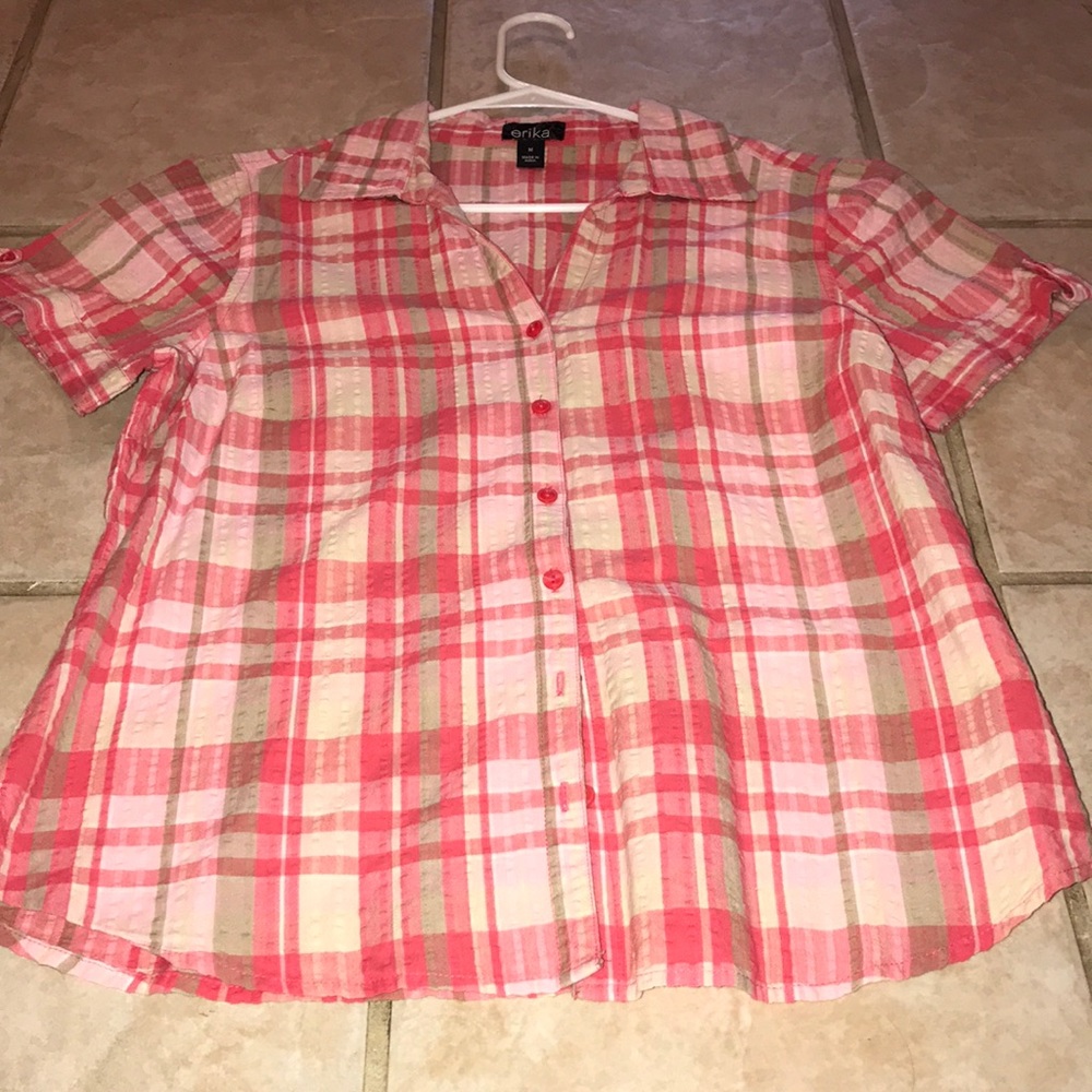 Pink plaid shirt